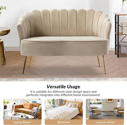 HULALA HOME Modern Velvet Loveseat Sofa - Image 6