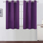 Purple Thermal Blackout Curtains/38 x 54 Inch/Set of 2 Panels Room Darkening by Lemomo