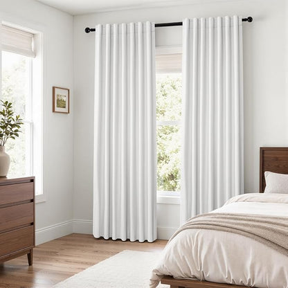Topfinel Snow White Blackout Linen Curtains 102 Inches Long - Image 7