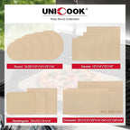 Unicook Pizza Stone for Oven and Grill, Square Baking Stone 12 Inch, Cordierite Cooking Oven Stone, Thermal Shock Resistant Pizza Pan for Pizza, Bread, Including Dough Scraper