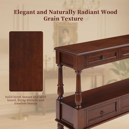 Vintage Solid Wood Console Table - Image 3