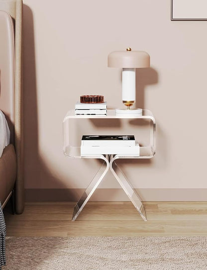 Acrylic Nightstand Side Table Modern Design Clear Home Decor Display End Table - Image 9