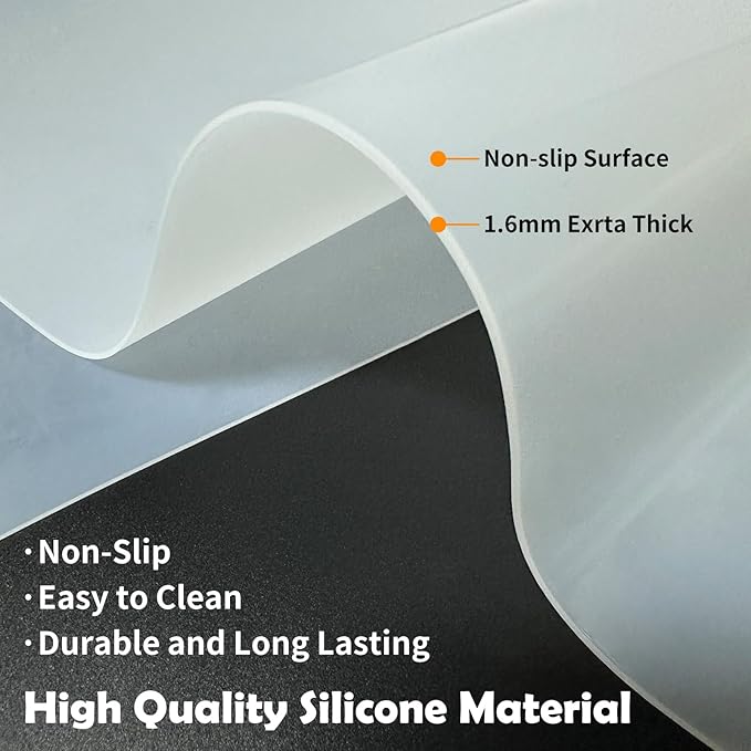 Large Silicone Mats, 78.7”x15.7” Extra Large Silicone Heat Resistant Mat, Countertop Protector, Nonstick Waterproof Mats for Kitchen Counter, Shipped Rolled Up Kitchen Counter Mat, Light Gray