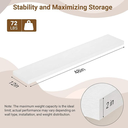 48 Inch Floating Shelves, 12 Inch Deep Floating Shelves - Image 4