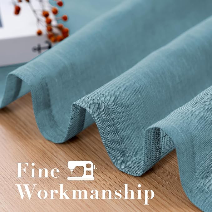 Elegant Natural Linen Curtain Panels Energy Efficient Semi - Image 6
