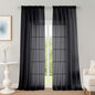 Black Sheer Curtains, Sheer Curtains 96 inches Long 2 Panels Set, Rod Pocket by OWENIE