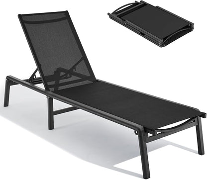 ONBRILL Aluminum Chaise Lounge Chair Outdoor, Foldable & Assembly Free Outdoor - Image 9