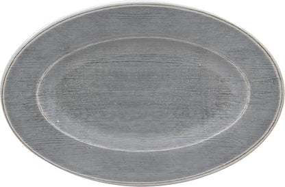 Carlisle FoodService Products Grove Resuable Plastic Oval Plate with Wide Rim for Home and Restaurant, Melamine, 12 x 8 Inches, Smoke