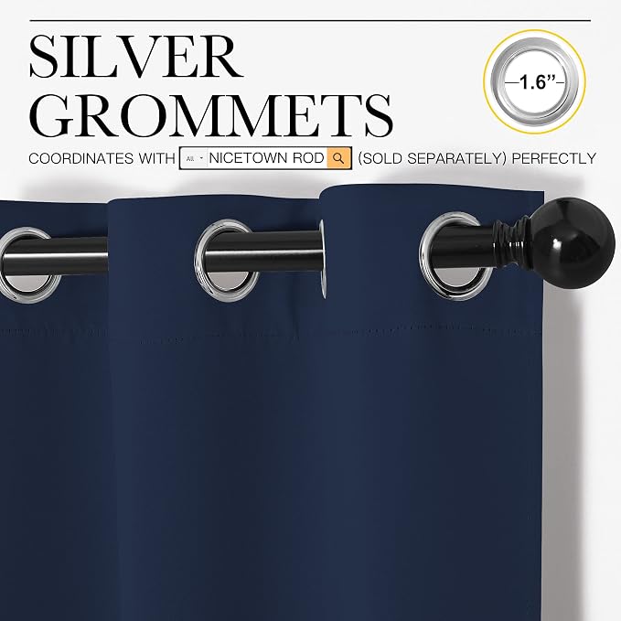 NICETOWN Blackout Draperies Curtains, All Season Thermal Insulated Solid - Image 3