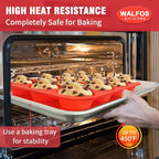 Walfos Silicone Muffin Pan Set - Regular 12 Cups Silicone Muffin Pan and Mini 24 Cups Cupcake Pan - BPA Free and Dishwasher Safe, Great for Making Muffin Cakes, Tart, Bread