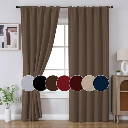 Joydeco Blackout Curtains 108 Inches Long, Thermal Insulated Black Out Curtains - Image 7