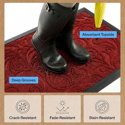 GORILLA GRIP 100% Waterproof All-Season WeatherMAX Doormat US Designed Natural - Image 5