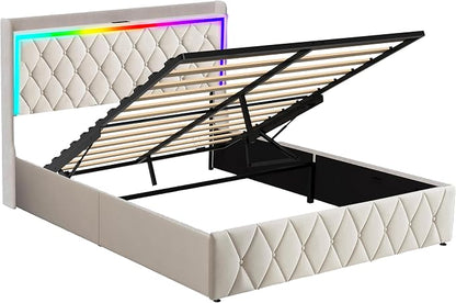 Modern Multi-Color LED Light Full Bed Frame - Image 9