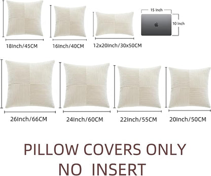 Fancy Homi 2 Packs Boho Cream Decorative Throw Pillow Covers 18x18 Inch - Image 7