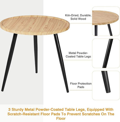 VECELO Modern Side Table, Round Small End Table, Exclusively Designed - Image 6