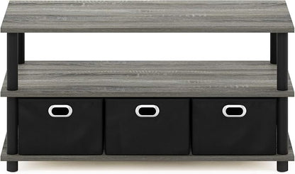 FURINNO Turn-N-Tube Coffee Table, 31.22D x 15.5W x 15.8H in, French Oak - Image 6