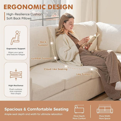 ABCASA Oversized Modular V Shaped Sectional Couches - Image 6