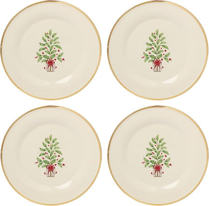 Lenox 897744 Holiday Tree Accent Plates, Service For 4, Christmas Dishes, Dinnerware Set,
