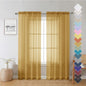 Gold Sheer Curtains 72 Inch Length 2 Panels, Light Filtering Voile Window Drapes by Lecloud