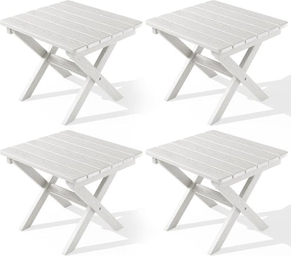 SERWALL Folding Outdoor Side Table Set of 4, Small Adirondack Side Table by SERWALL