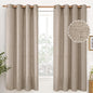 YoungsTex Oatmeal Linen Semi Sheer Curtains 63 lnch Length, Tan Drapes | by YoungsTex