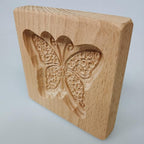 Wooden Cookie Biscuit Mold, 3D Baking Mold, Embossing Craft Decorating Baking Tool, Suitable for Halloween Thanksgiving Christmas Kitchen DIY (Butterfly 10 * 10 * 2)