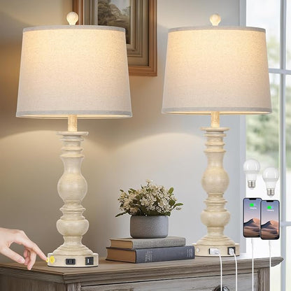Cinkeda 28" Farmhouse Table Lamps Set of 2 - Image 7