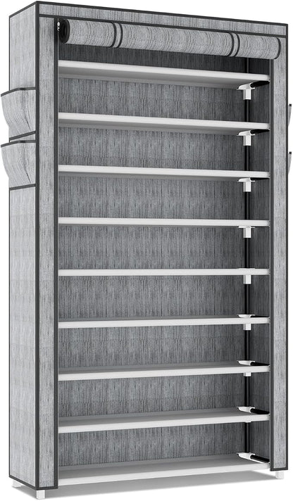 LANTEFUL Shoe Rack with Covers 10 Tier Tall Shoe Rack Organizer Large Capacity - Image 9