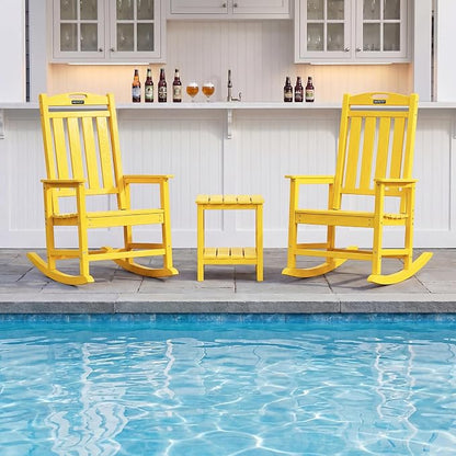 Outdoor Adirondack Rocking Chairs All-Weather HDPE Patio Rocker Chair - Image 2