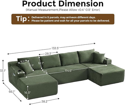 133" Oversized Cloud Boneless Sofa Couch - Image 2