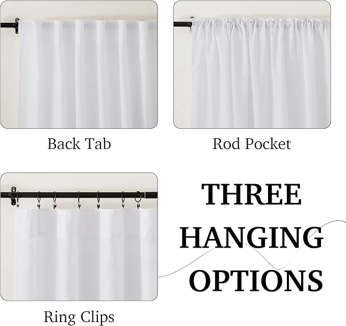 RYB HOME Linen Semi Sheer Curtains - Image 2
