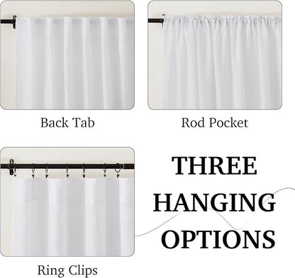 RYB HOME Linen Semi Sheer Curtains - Image 2
