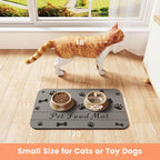 Pet Feeding Mat-Absorbent Pet Placemat for Food and Water Bowl, with Waterproof Rubber Backing, Quick Dry Water Dispenser Mat for Dog and Cat (17"x27", Bones)