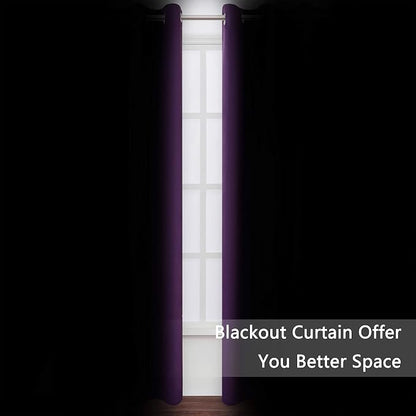 Blackout Curtains 66 x 84 inch/Purple Curtains Set of 2 Panels/Thermal - Image 3