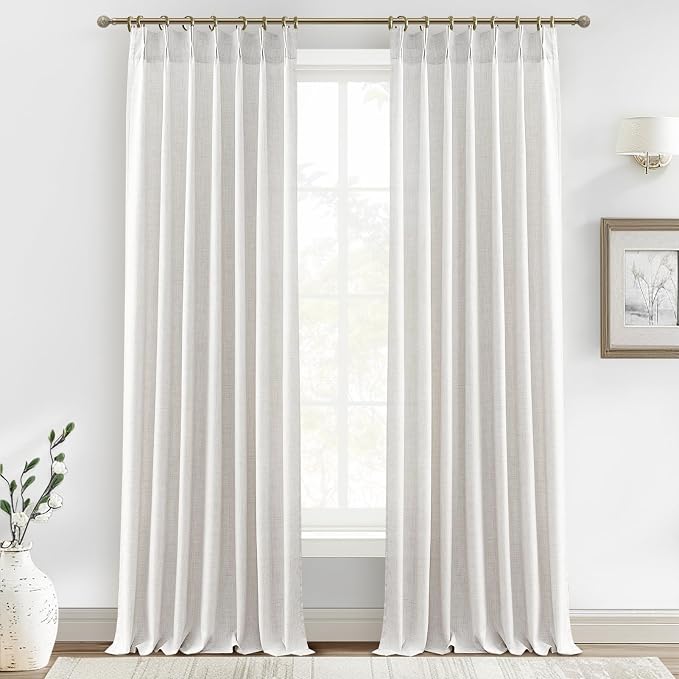 Pinch Pleated Extra Long 132 Inch High Ceiling Luxury Curtains by PleatedDrapes