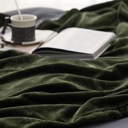 Bedsure GentleSoft Fleece Throw XL Blanket Olive Green - Image 4
