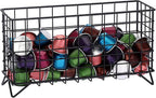 ELLDOO Coffee Pod Holder, Large Capacity Coffee Pod Organizer for K Cup Keuring Espresso Capsule Coffee Creamer, Metal Coffee Pod Storage Basket for Kitchen, Coffee Bar Decor (Black, Medium)