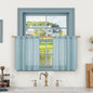 36 Inch Length Linen Semi Sheer Curtains by LAMIT