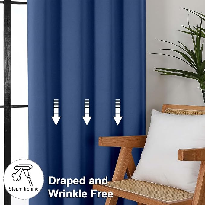 Simplebrand Ava Royal Blue Blackout Curtains - Image 7