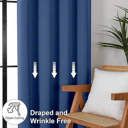 Simplebrand Ava Royal Blue Blackout Curtains - Image 7