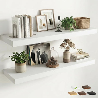 12 inch Deep Floating Shelves for Wall, 48 inch Wide Engineered Wood Wall by Venusmiles