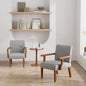 Accent Chairs Set of 2 with Round Side Table, Soft Fabric Upholstered Armchair by TASSULLO