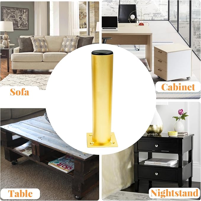 Set of 4 Aluminum Alloy Furniture Legs 12 Inch Height, 1.5 Inch Diameter - Image 6