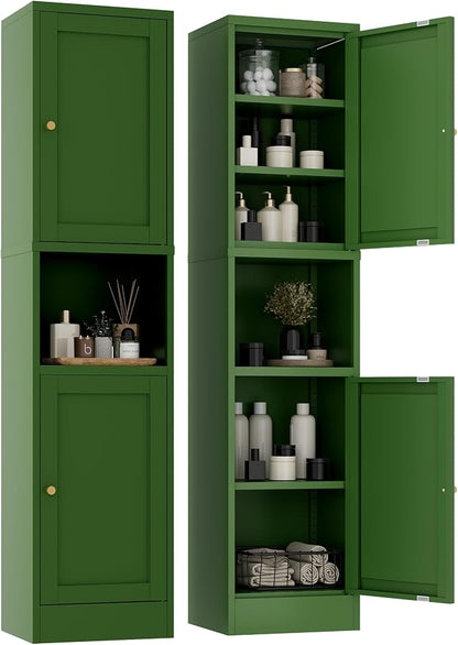 YAUWOH 2-Door Metal Storage Cabinet, Tall Slim Pantry Organizer by YAUWOHFactoryOutletsColorfulMetalFurniture