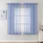 Chyhomenyc Sheer Curtains 63 Inch Length 2 Panels, Denim Blue | Light Filtering by Chyhomenyc
