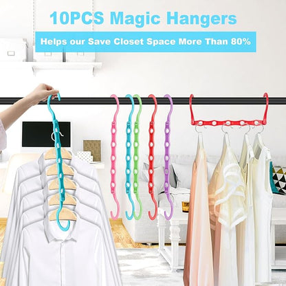 DUCOO Space Saving Hangers 10 Pack, Heavy Duty Magic Cascading Hanger Organizer - Image 3