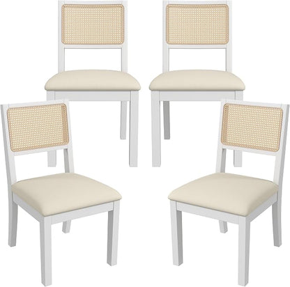Westice Rattan Dining Chairs Set of 4, Farmhouse Natural Dining Room Chairs by ChairsforHomeLivingRoom