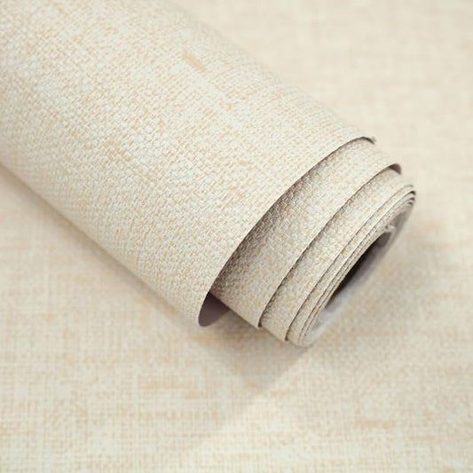 Grasscloth Peel and Stick Wallpaper Beige Contact Paper 15.7inch x 393.7inch by lenify