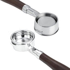 58mm Bottomless Portafilter with Double Shot Filter Basket & Wood Handle for Breville Oracle, Oracle Touch, Dual Boiler BES980XL BES990BSS BES920XL Espresso Machine