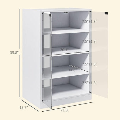 HOMCOM Media Cabinet, 4-Tier Stereo Cabinet - Image 3